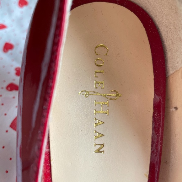 Cole Hann red peep toe heals - Picture 3 of 8